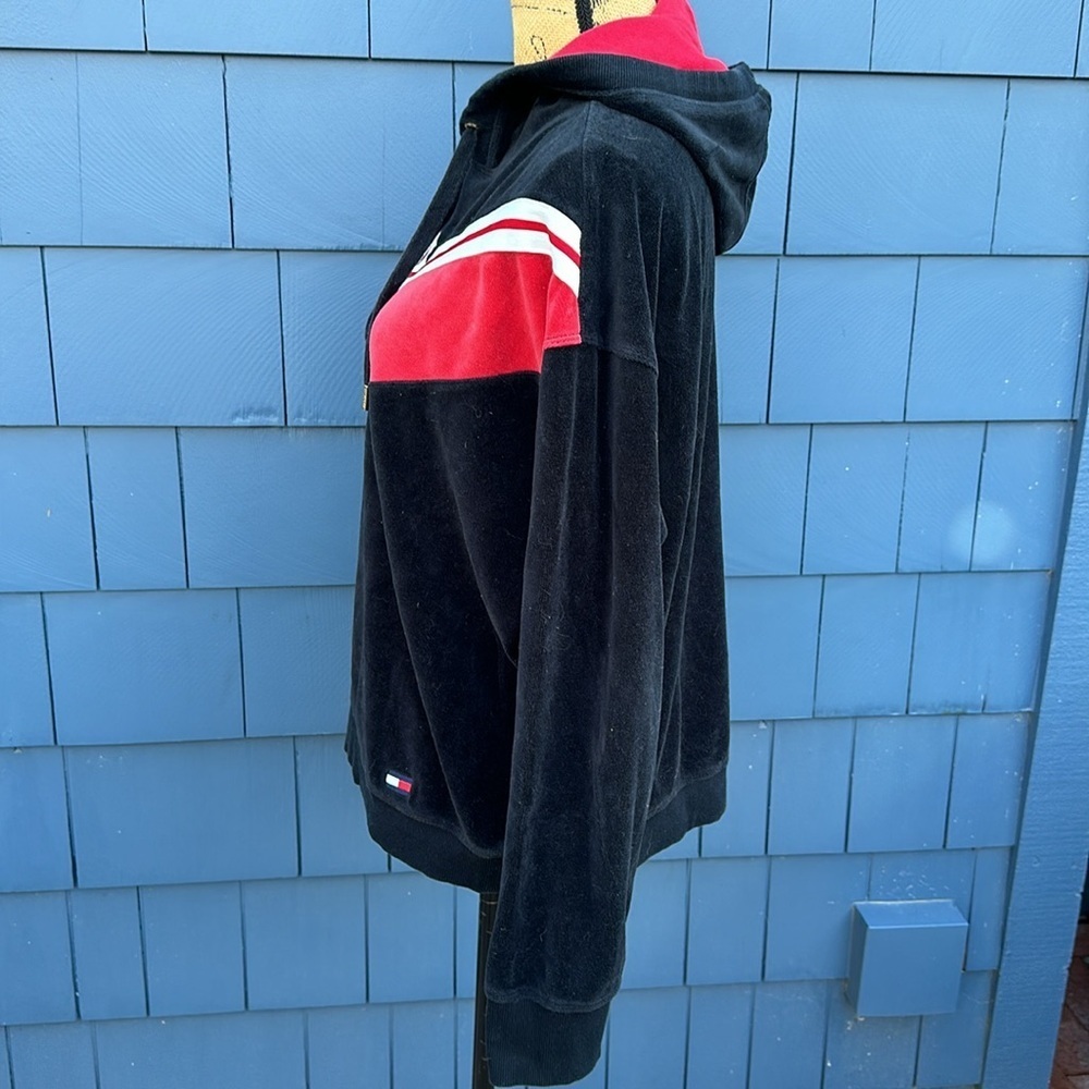 🖤♥️🖤Tommy Hilfiger Large pullover vintage style sweatshirt hoodie L black red - Picture 6 of 6